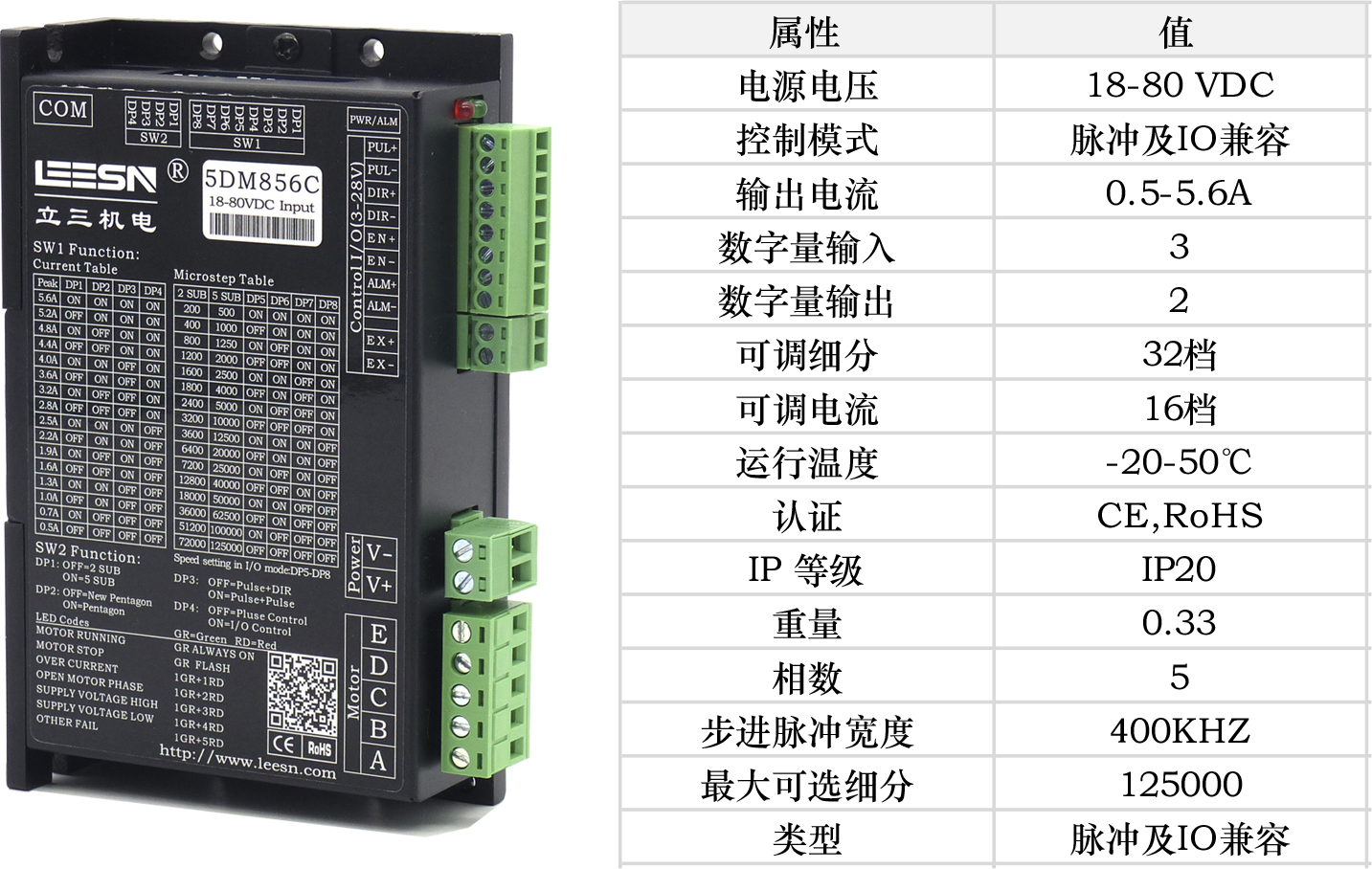 【立三新品】5DM856系列五相步進驅動器